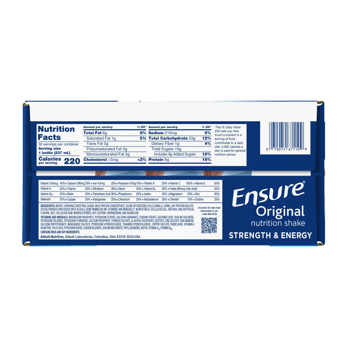 미국직구 엔슈어 단백질 쉐이크 음료 초콜릿 Ensure Original Nutrition Shake, Milk Chocolate, 8 fl. oz, 30-pack