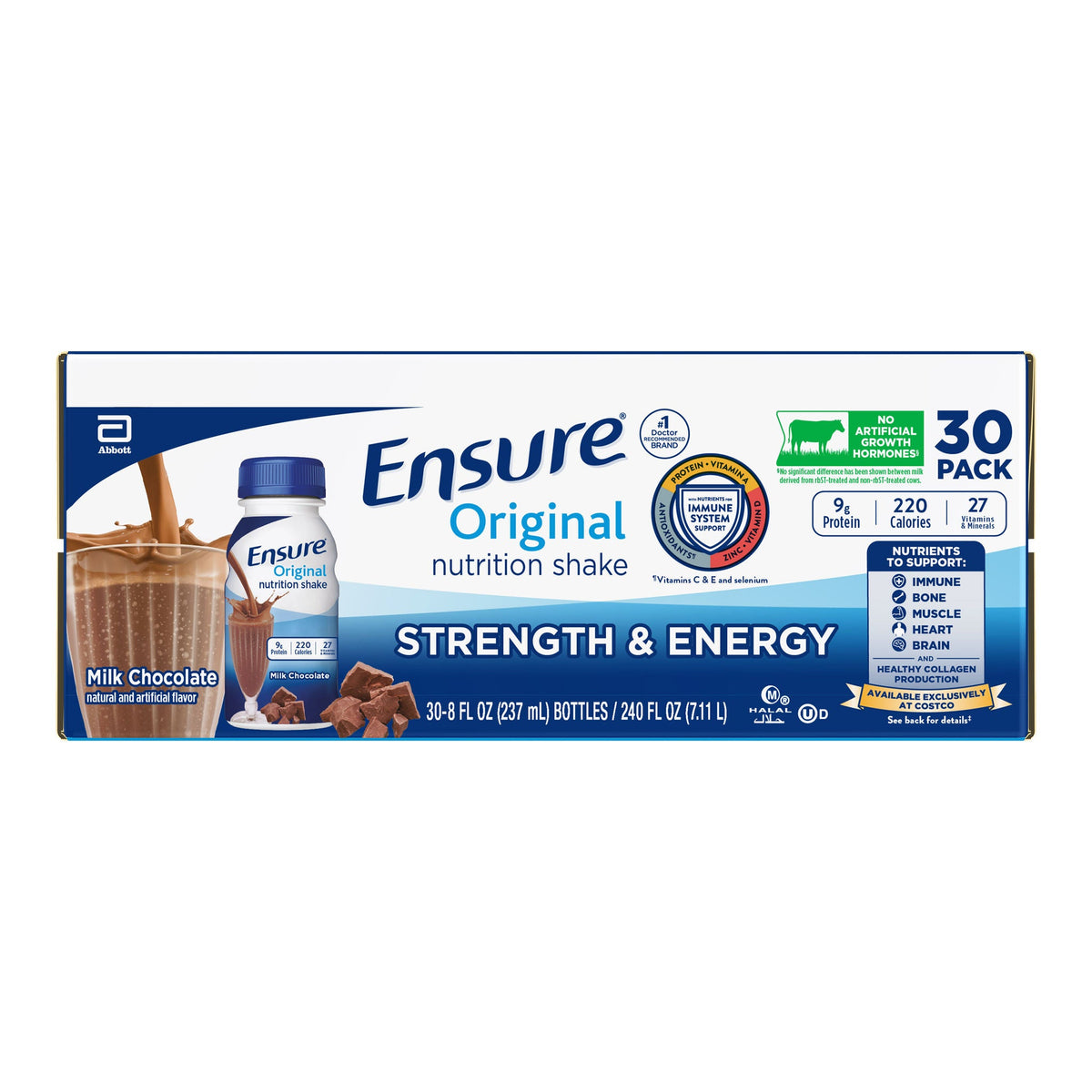 미국직구 엔슈어 단백질 쉐이크 음료 초콜릿 Ensure Original Nutrition Shake, Milk Chocolate, 8 fl. oz, 30-pack