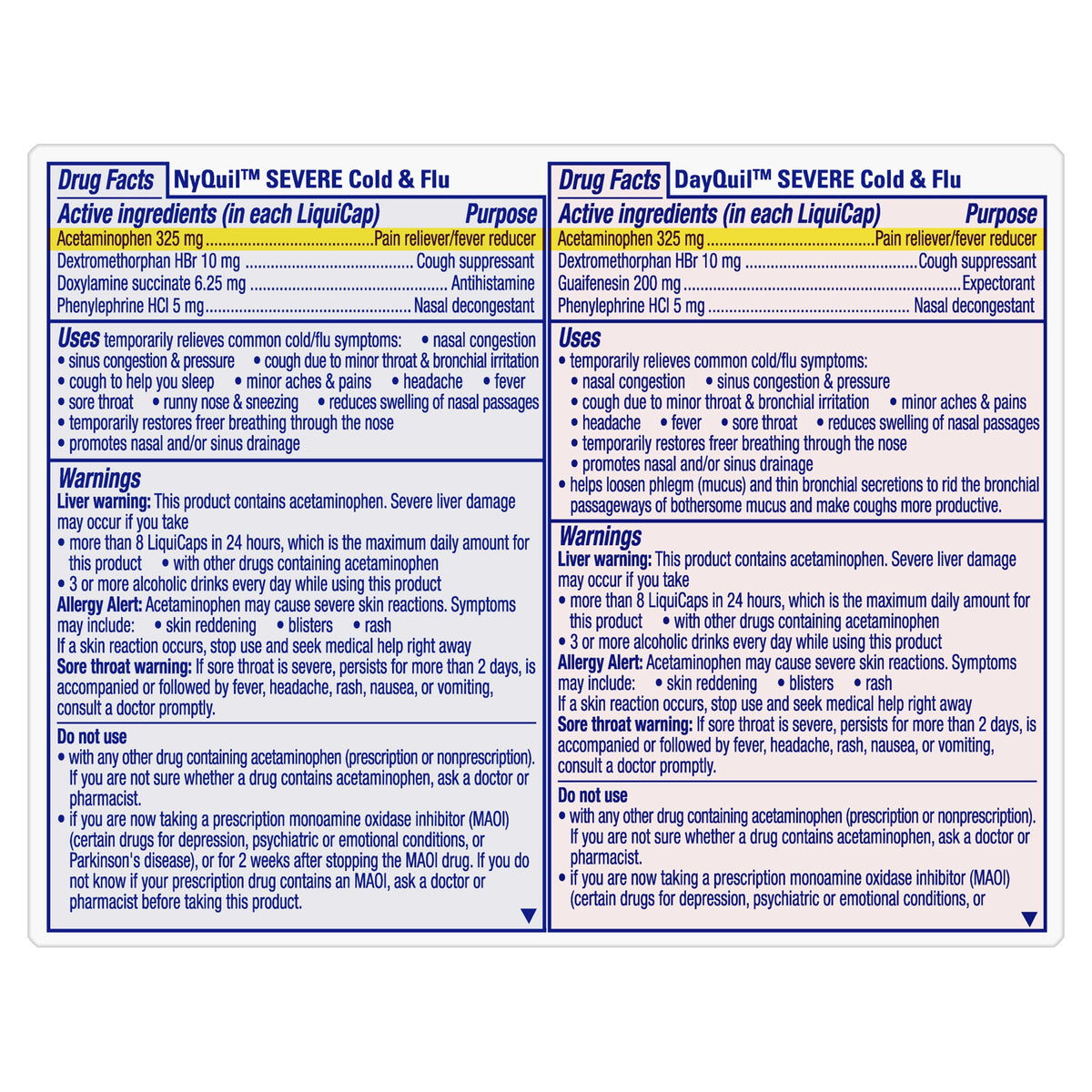 미국직구 데이퀼 감기약 Vicks Severe DayQuil and NyQuil Cough, Cold & Flu Relief, 72 LiquiCaps