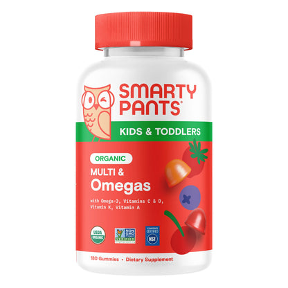 미국직구 스마티팬츠 종합비타민 SmartyPants Organic Kids and Toddler Formula Multivitamin, 180 Gummies