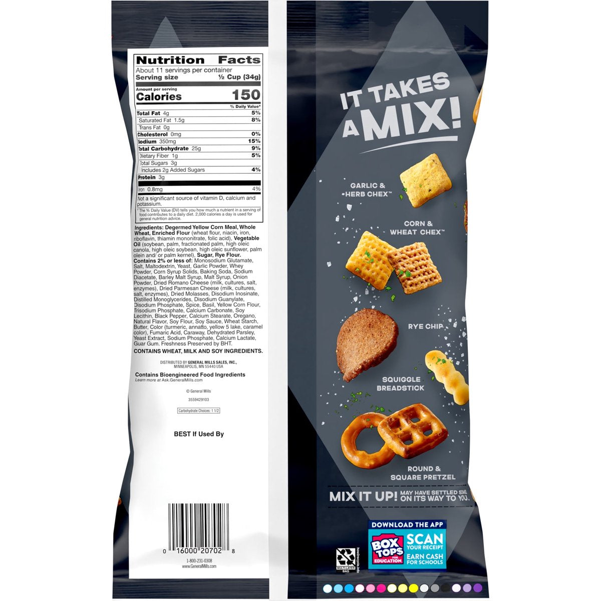미국직구 Chex Mix Bold 383g / Chex Mix Bold Garlic and Herb Snack Mix, Family Size, Snacks, 38 5