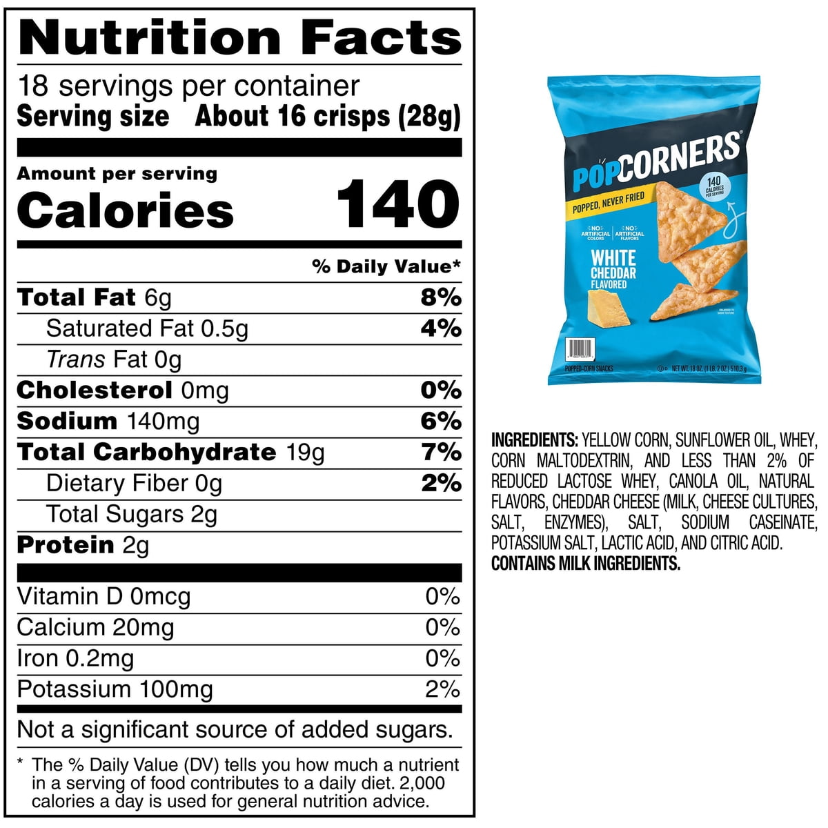 미국직구 PopCorners 510g / PopCorners White Cheddar Popped-Corn Snack, 510g 2