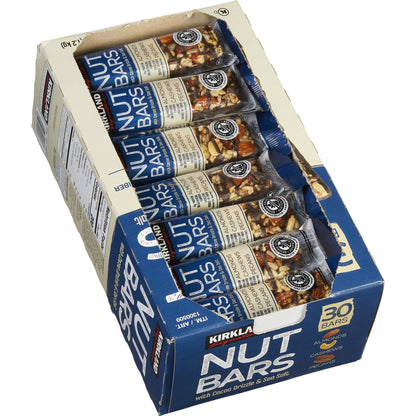 미국직구 Kirkland Signature Nut Bars with Cocoa Drizzle & Sea Salt, 1.41 oz, 30 ct