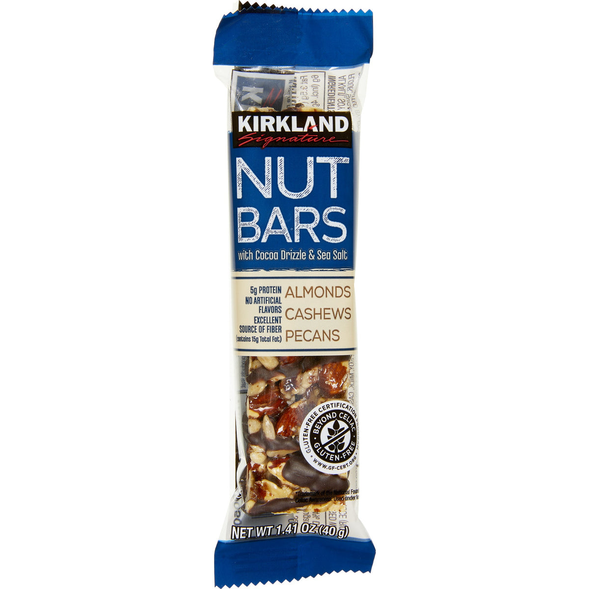 미국직구 Kirkland Signature Nut Bars with Cocoa Drizzle & Sea Salt, 1.41 oz, 30 ct
