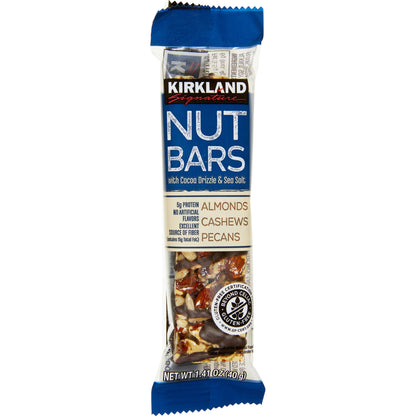 미국직구 Kirkland Signature Nut Bars with Cocoa Drizzle & Sea Salt, 1.41 oz, 30 ct