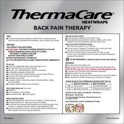 미국직구 써마케어 외용 파스·겔 ThermaCare Lower Back & Hips L-XL, 10 HeatWraps