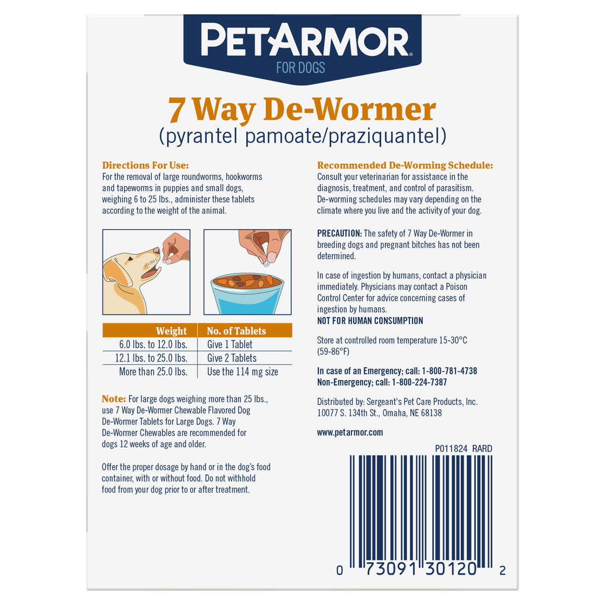 미국직구 펫아머 반려견 해충·구충 PetArmor 7 Way Chewable De-Wormer for Puppies and Small Dogs, 12-count