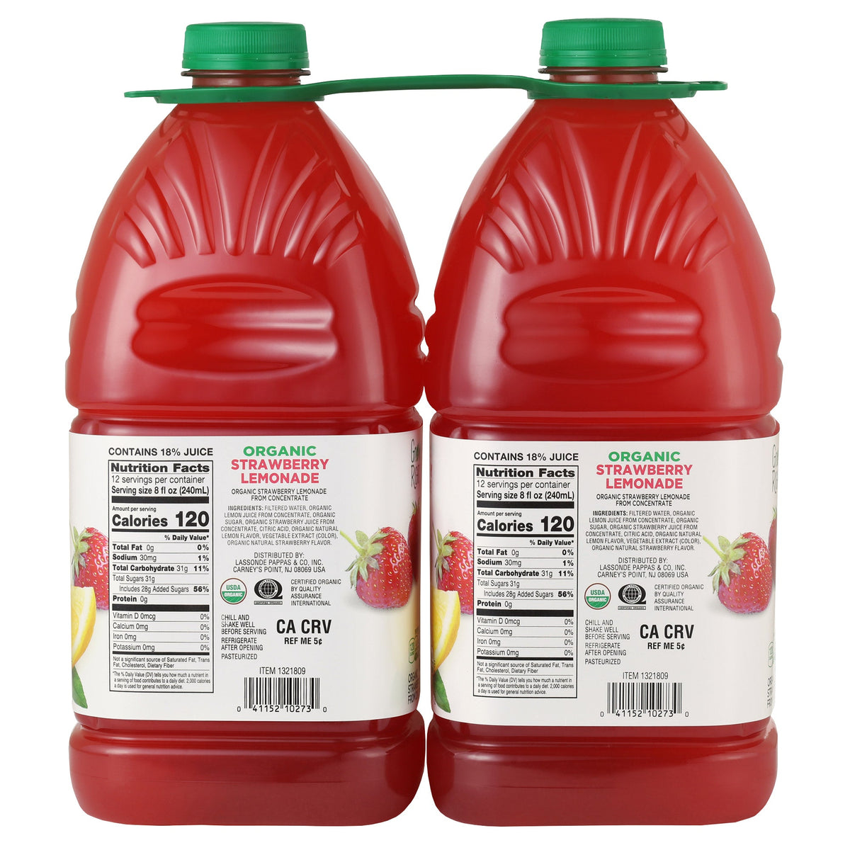 미국직구 Grown Right Organic Strawberry Lemonade, 96 fl oz, 2 ct