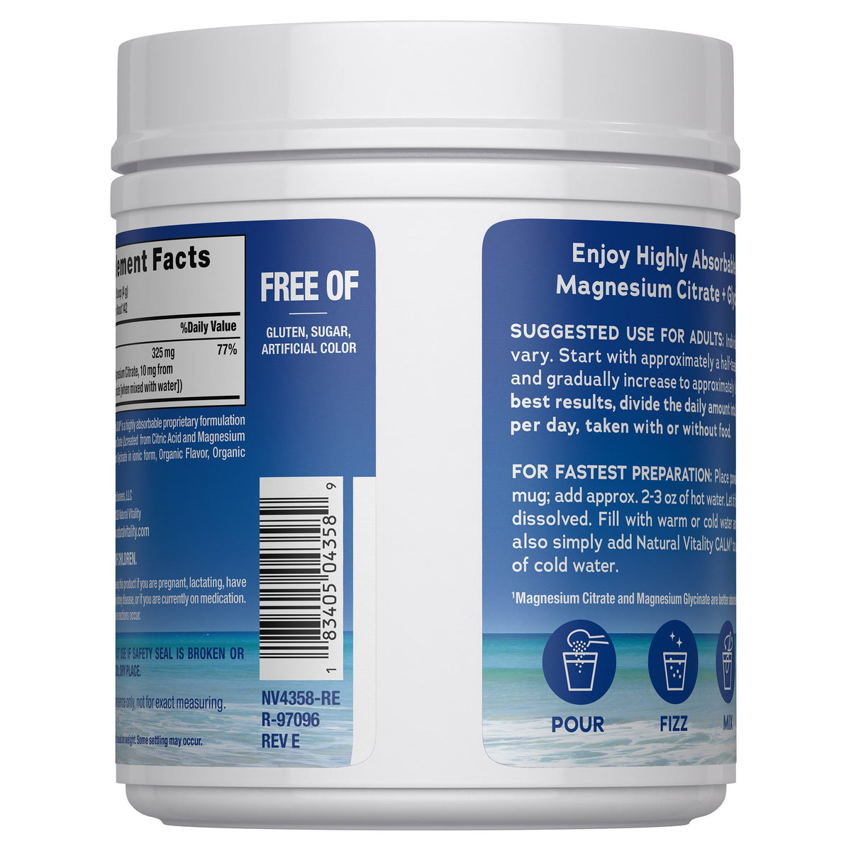 미국직구 Natural Vitality Calm / Natural Vitality Calm Magnesium Citrate + Glycinate Powder, 2 5