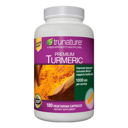미국직구 트루네이처 커큐민 trunature Premium Turmeric 1000 mg, 180  Vegetarian Capsules