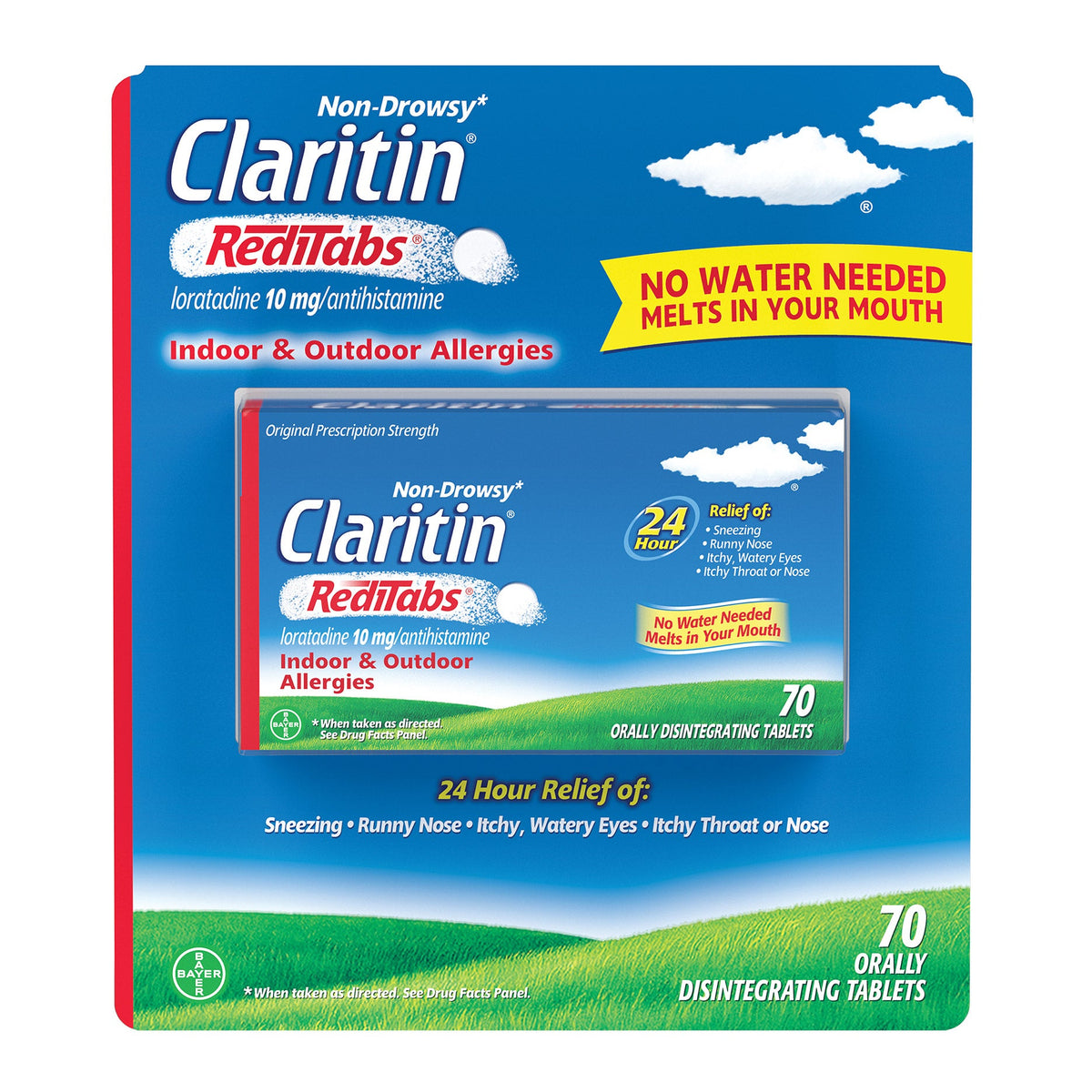 미국직구 클라리틴 생활건강 Claritin RediTabs 10 mg 24 Hour Non-Drowsy, 70 Disintegrating Tablets