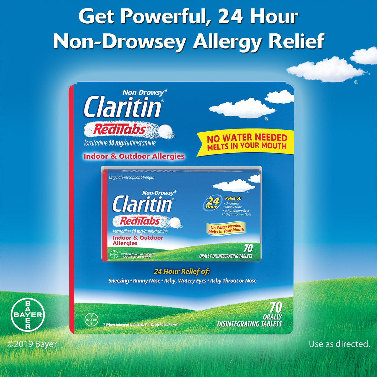 미국직구 클라리틴 생활건강 Claritin RediTabs 10 mg 24 Hour Non-Drowsy, 70 Disintegrating Tablets