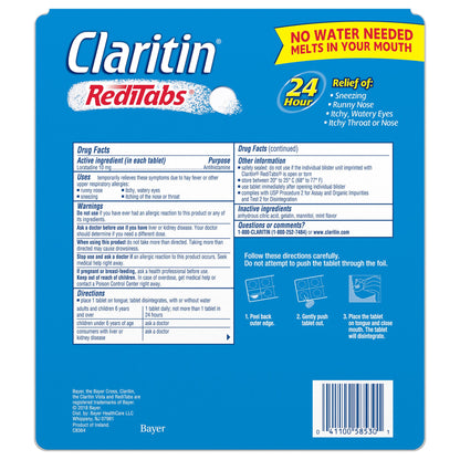 미국직구 클라리틴 생활건강 Claritin RediTabs 10 mg 24 Hour Non-Drowsy, 70 Disintegrating Tablets