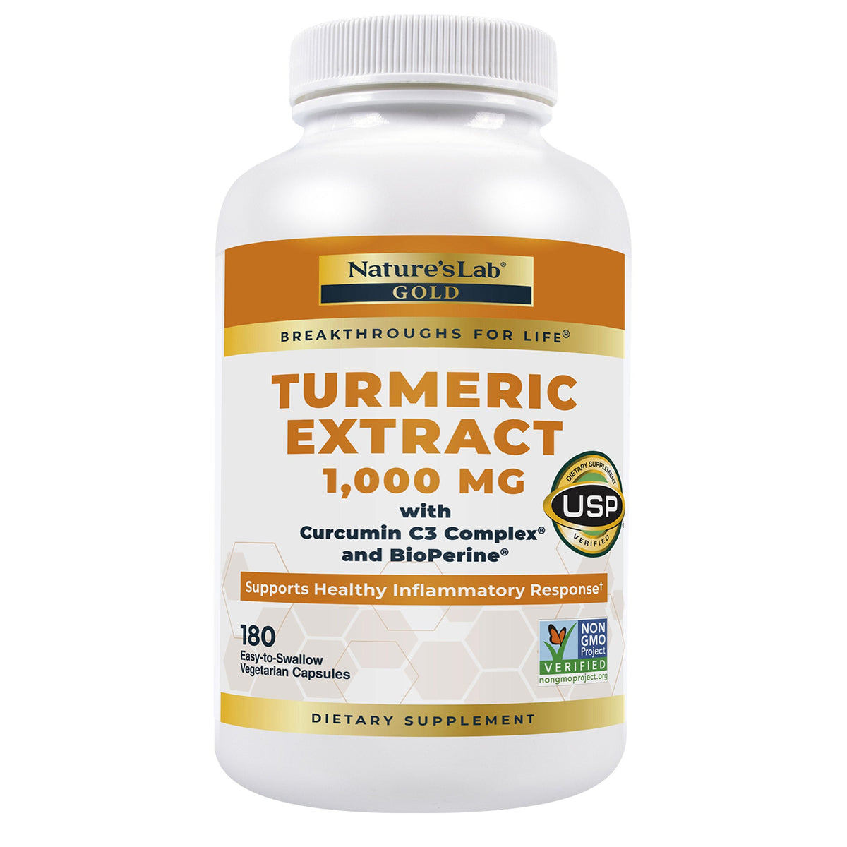 미국직구 커큐민 Nature's Lab Turmeric Extract 1000 mg with Curcumin C3 Complex & BioPerine, 180 Vegetarian Capsules