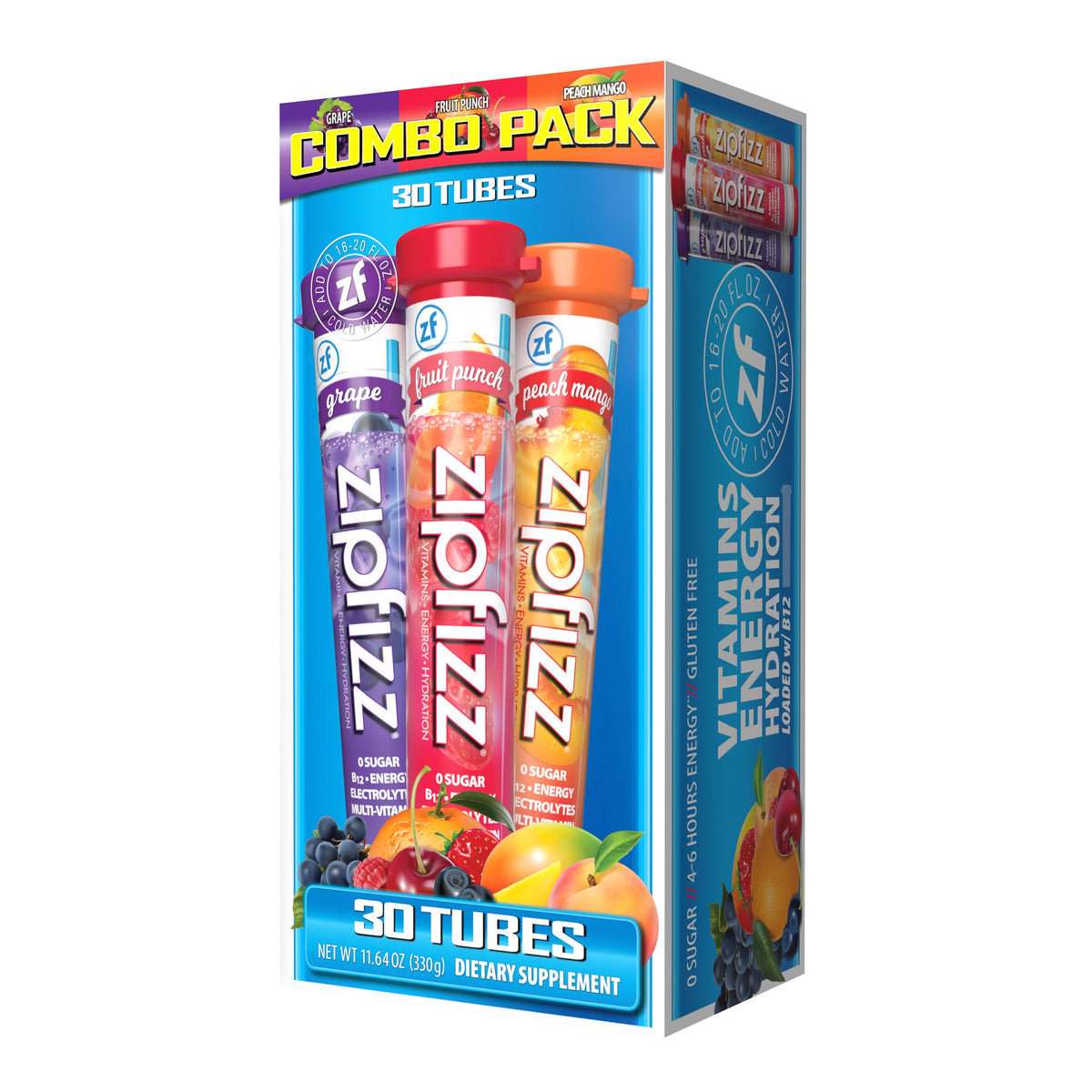 미국직구 종합비타민 Zipfizz Multi-Vitamin Energy Hydration Drink Mix, Variety Pack, 30 Tubes