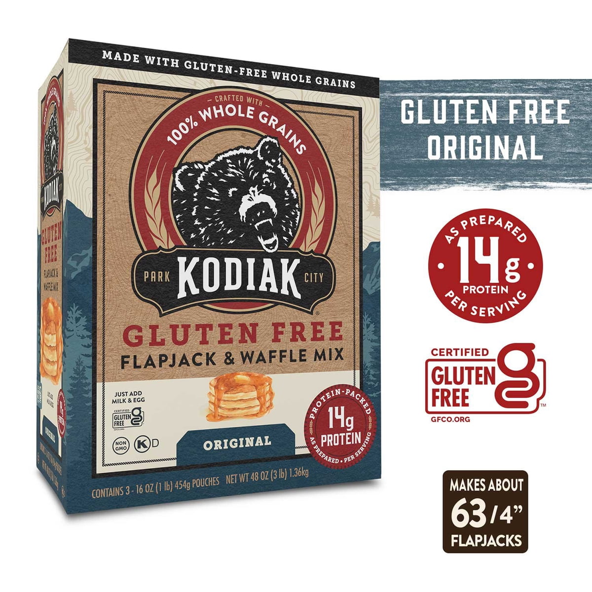 미국직구 Kodiak Gluten Free 1.4kg / Kodiak Gluten Free Flapjack & Waffle Mix, 1.4kg 4