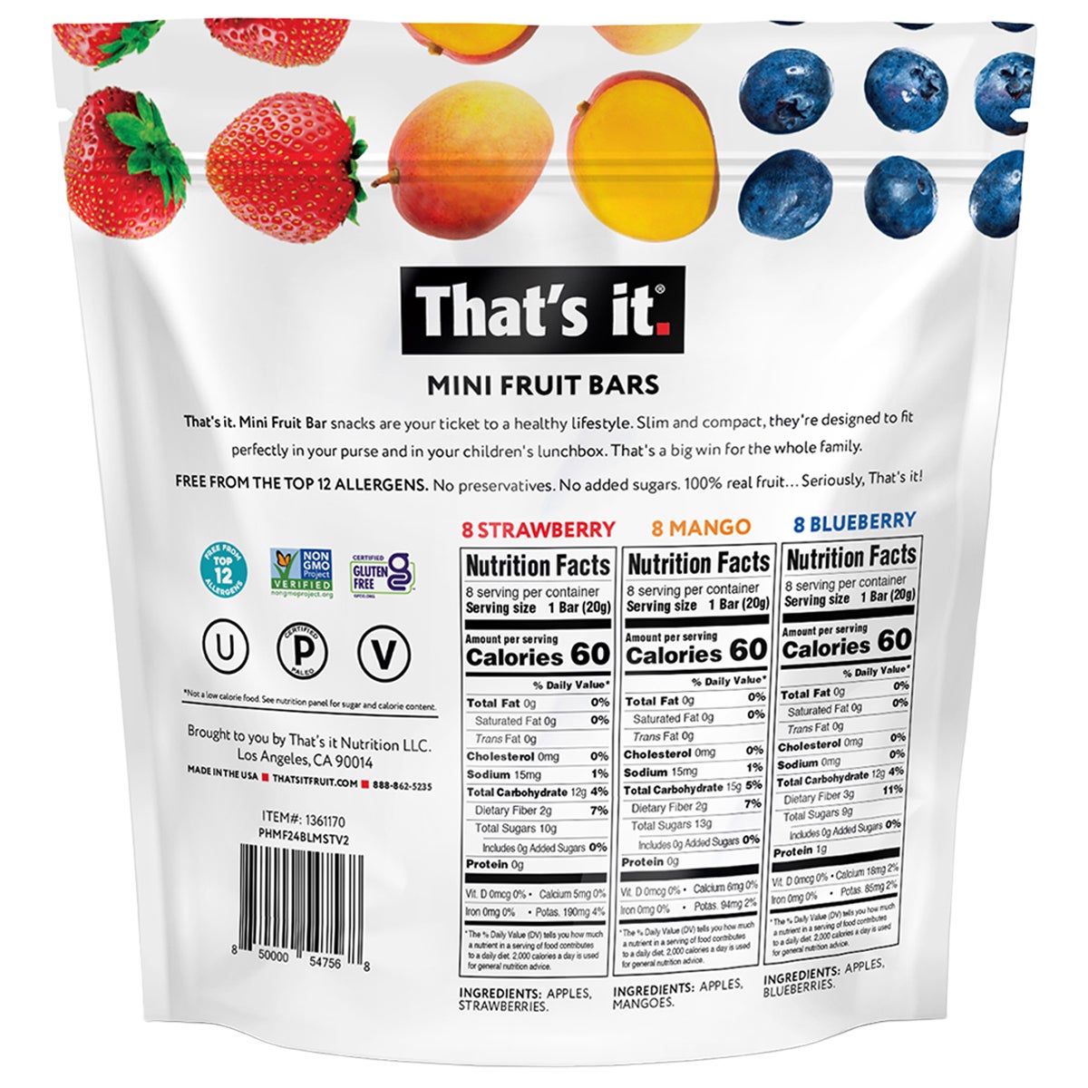 미국직구 That's it Mini Fruit Bars, Variety Pack, 0.7 oz, 24 ct