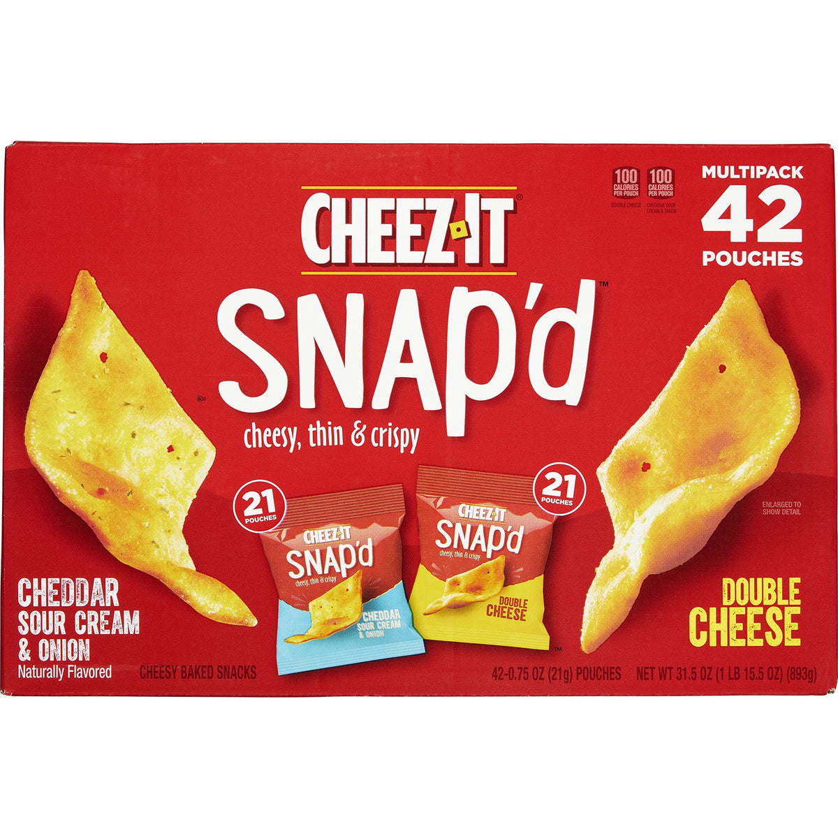 미국직구 치즈잇 Snap'd Cheesy Baked Snacks, Variety Pack, 0.75 oz, 42 ct