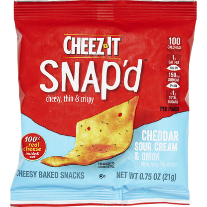미국직구 치즈잇 Snap'd Cheesy Baked Snacks, Variety Pack, 0.75 oz, 42 ct
