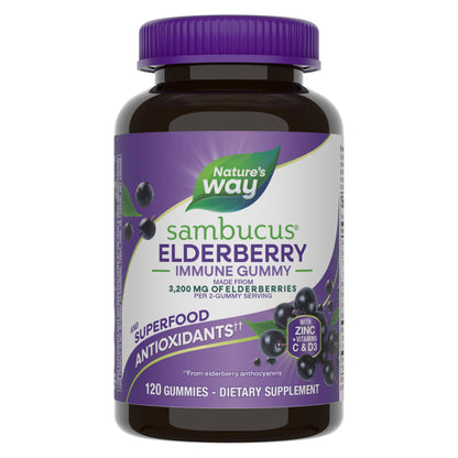 미국직구 비타민C Nature's Way Sambucus Elderberry with Vitamin C and Zinc, 120 Gummies