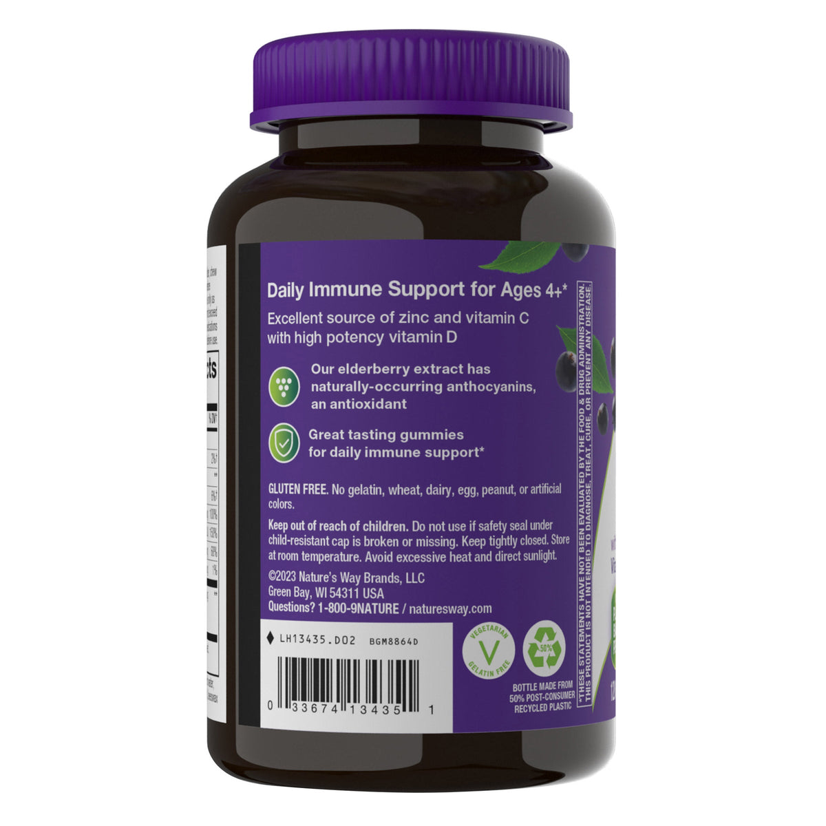 미국직구 비타민C Nature's Way Sambucus Elderberry with Vitamin C and Zinc, 120 Gummies