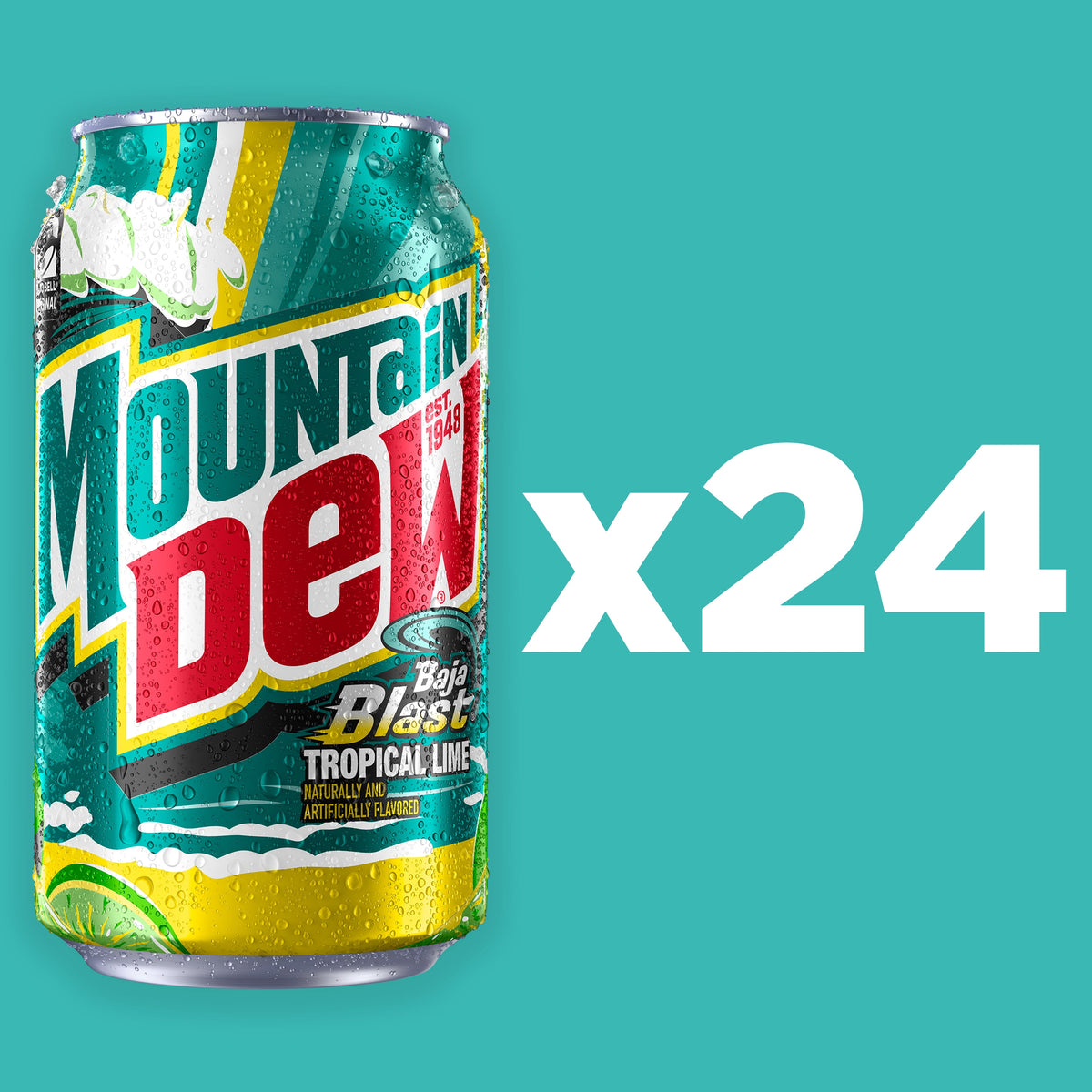 미국직구 마운틴듀 Baja Blast Tropical Lime Soda Pop, 12 oz 24 pack Cans