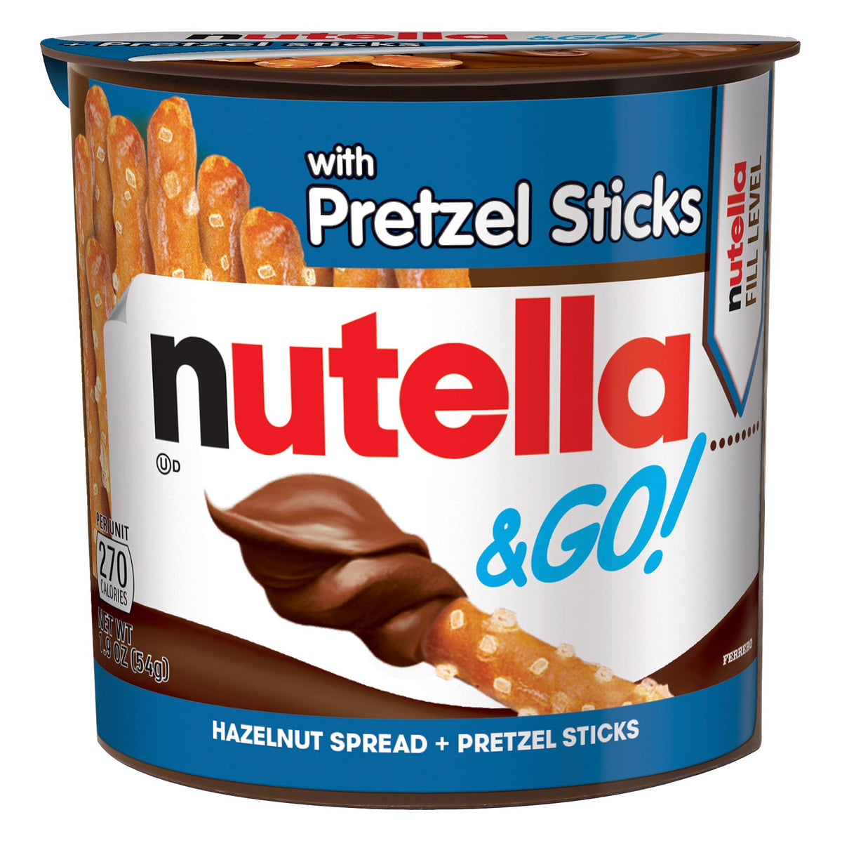 미국직구 Nutella & Go Hazelnut Spread with Pretzel Sticks, 1.9 oz, 16 ct