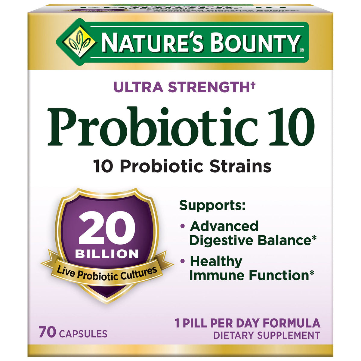 미국직구 네이처스바운티 유산균 Nature's Bounty Ultra Strength Probiotic 10, 70 Capsules