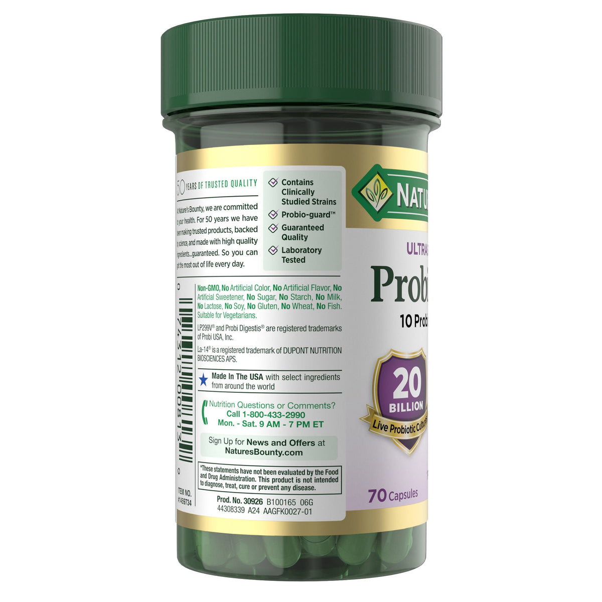 미국직구 네이처스바운티 유산균 Nature's Bounty Ultra Strength Probiotic 10, 70 Capsules