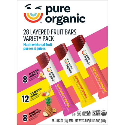 미국직구 Pure Organic Layered Fruit Bars, Variety Pack,  0.63 oz, 28 ct