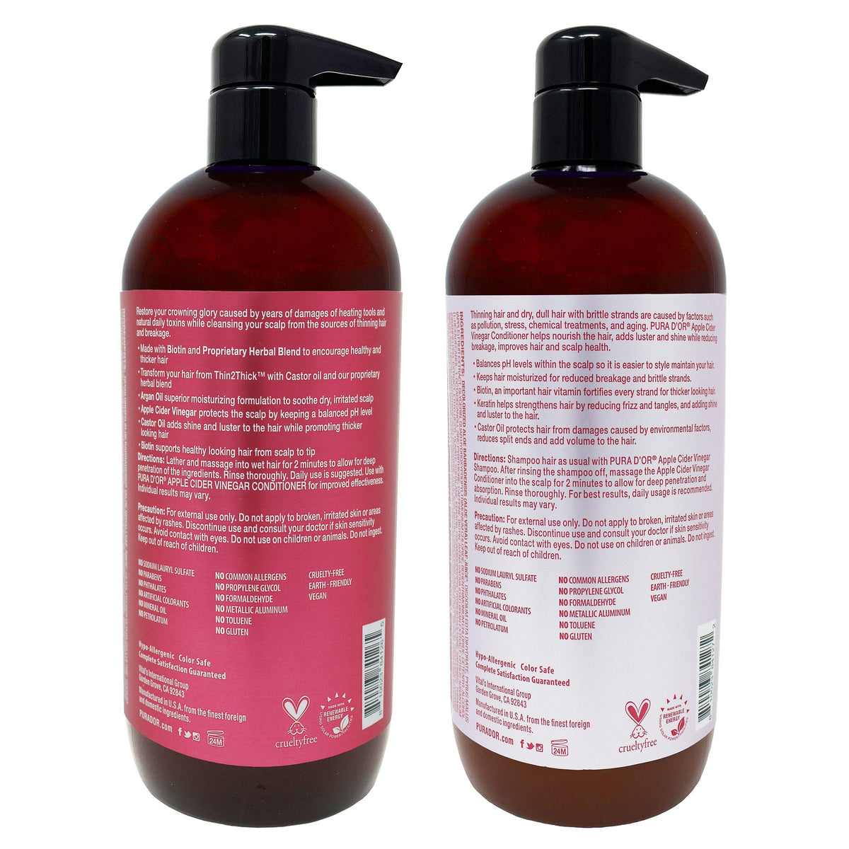 미국직구 퓨라도르 / Pura d'or Apple Cider Vinegar Thin2Thick Clarifying and Detoxing Shamp 2