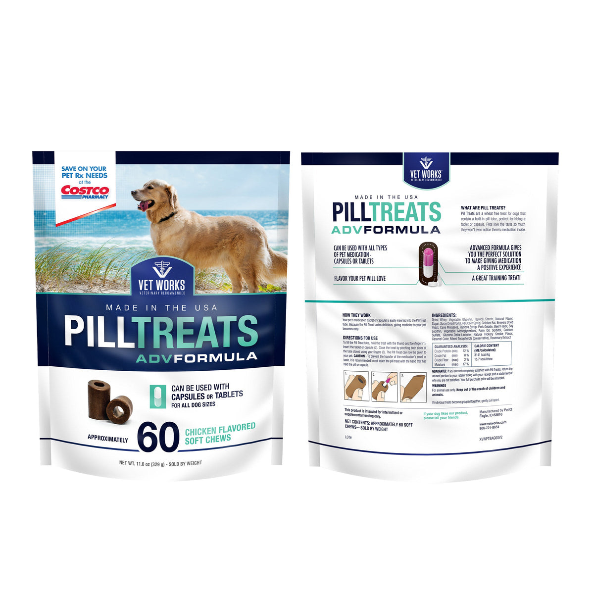 미국직구 벳웍스 강아지 영양제 Vet Works Pill Treats, 120 Soft Chews