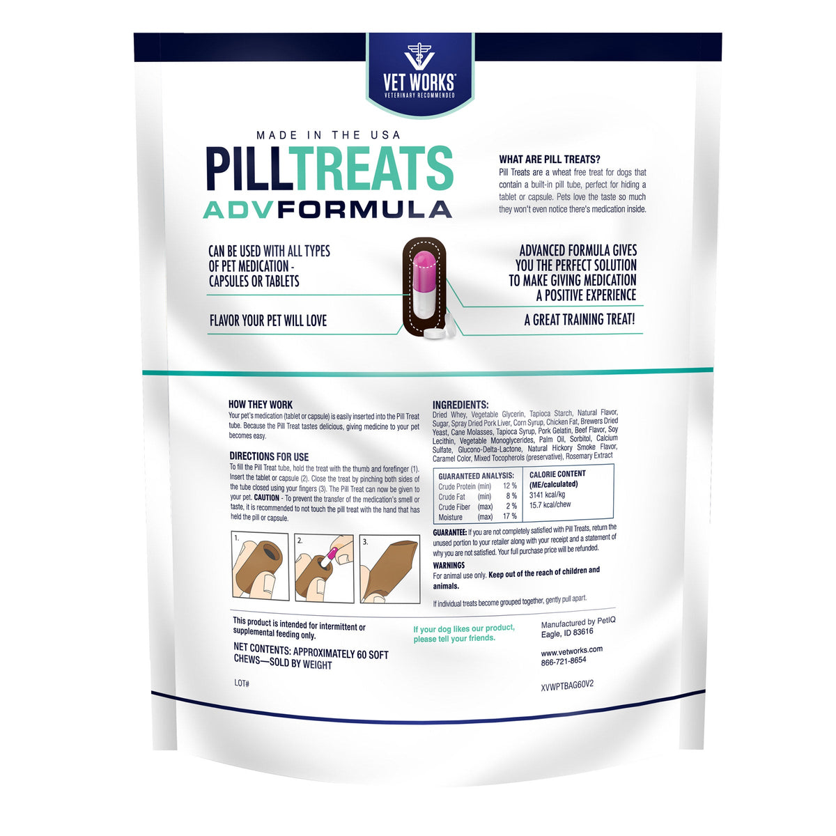 미국직구 벳웍스 강아지 영양제 Vet Works Pill Treats, 120 Soft Chews