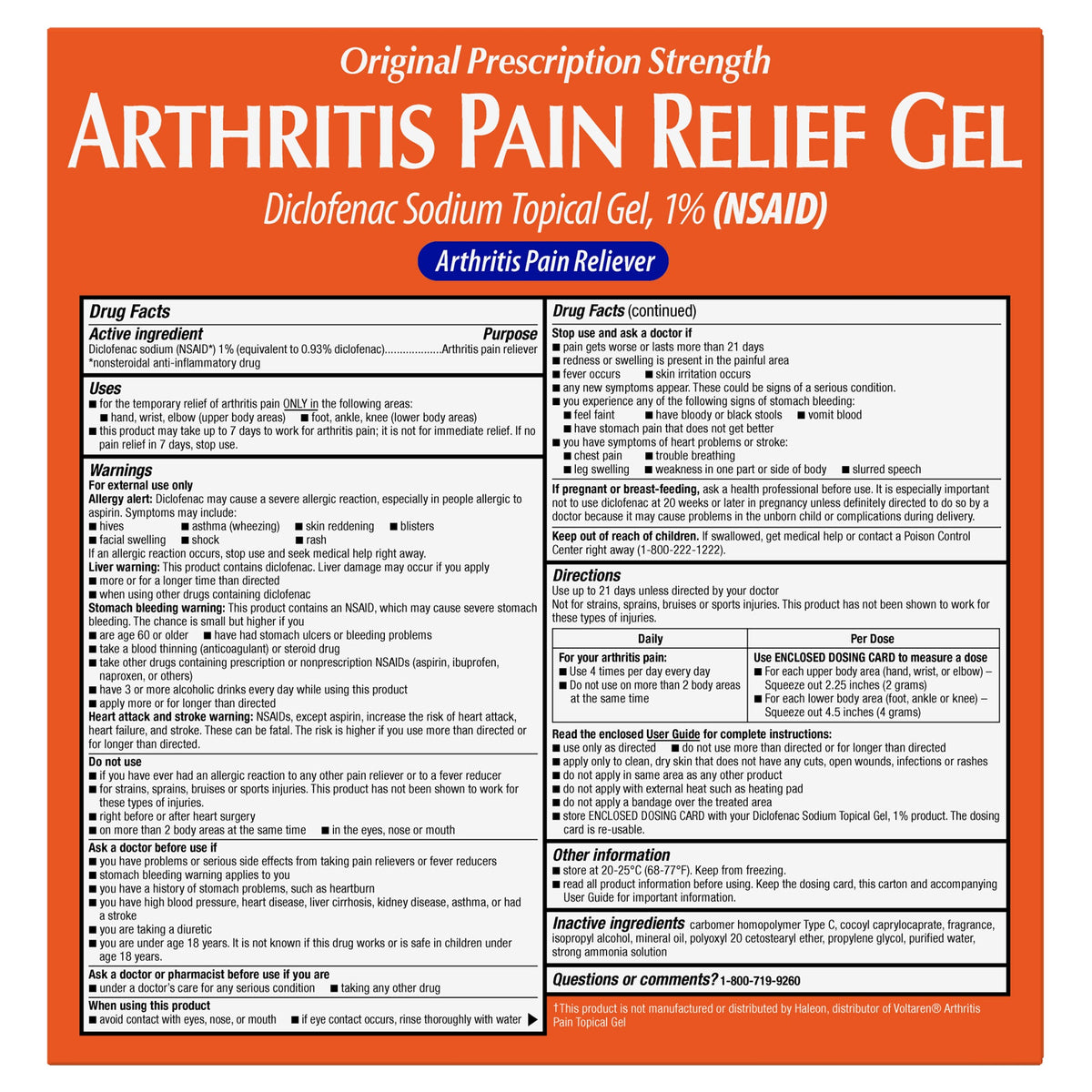미국직구 커클랜드 외용 파스·겔 Kirkland Signature Arthritis Pain Relief Gel, Diclofenac Sodium Topical Gel 1%, 15.87 Ounces