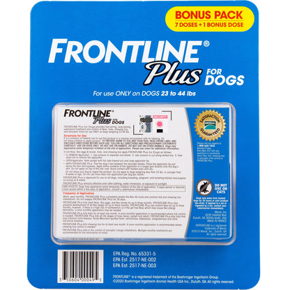 미국직구 프론트라인 반려견 해충·구충 Frontline Plus Flea and Tick Dog Treatment 23-44 lb, 7+1 Doses