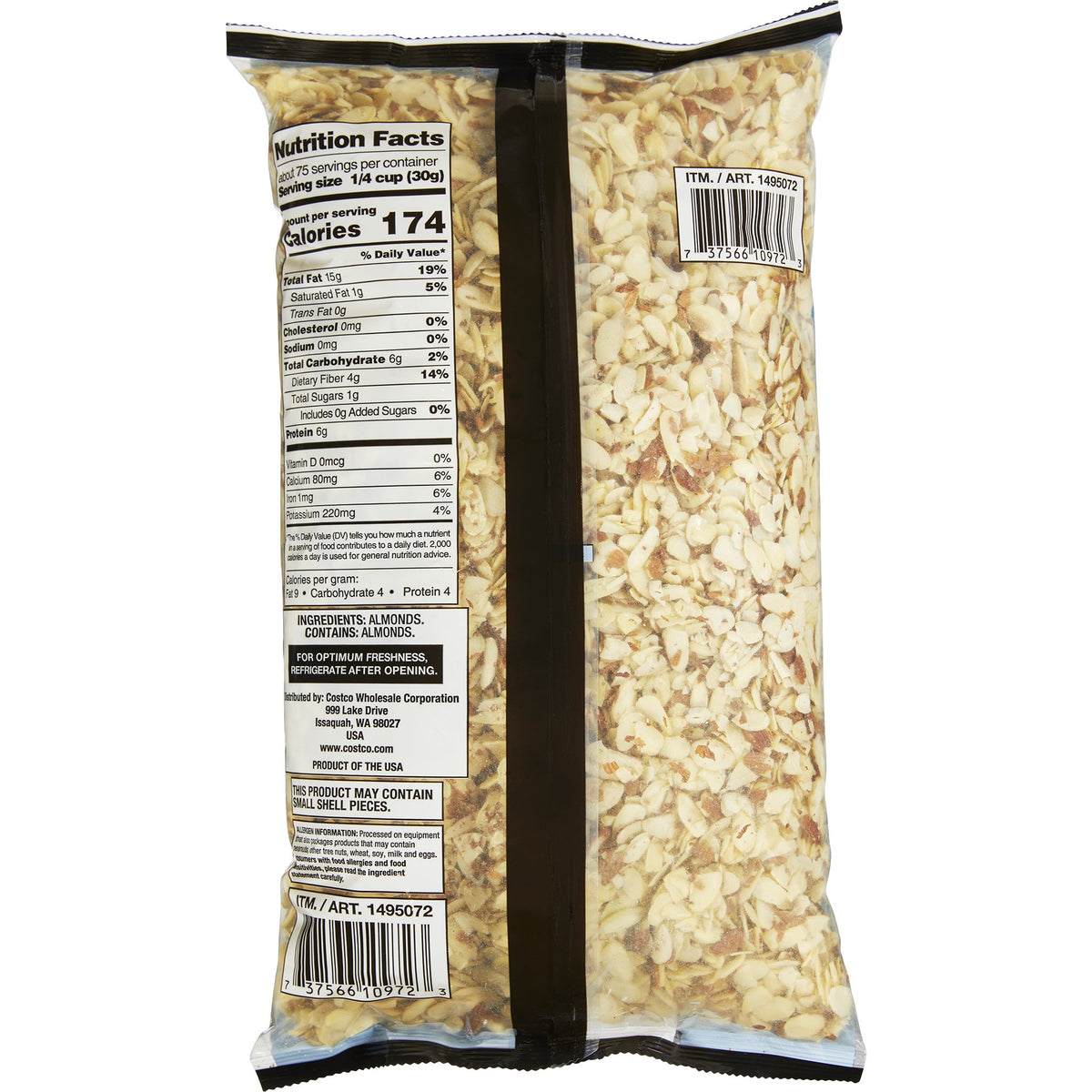 미국직구 Sliced Raw Almonds, Baking Nuts, 5 lbs