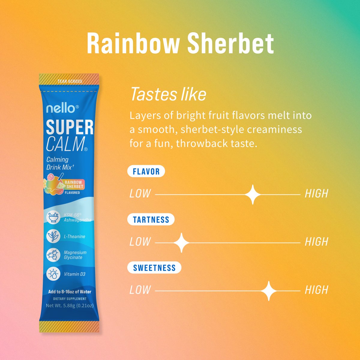 미국직구 Nello Supercalm Calming 14g / Nello Supercalm Calming Flavored Drink Mix Packets, Var 3