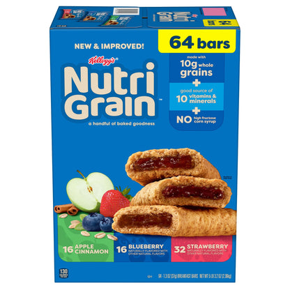 미국직구 Nutri-Grain Breakfast Bars, Variety Pack, 1.3 oz, 64 ct