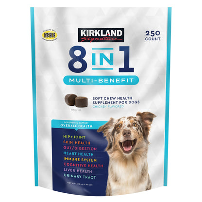 미국직구 커클랜드 강아지 영양제 Kirkland Signature 8-In-1 Multi-Benefit Soft Chews For Dogs, 250-count