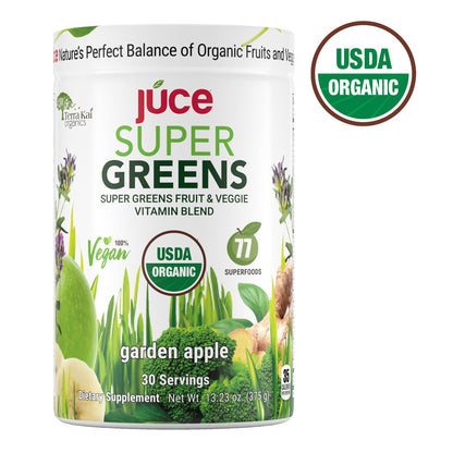 미국직구 영양제 Terra Kai USDA Organic Juce Super Greens Fruit and Veggie Powder, 13.23 Ounces