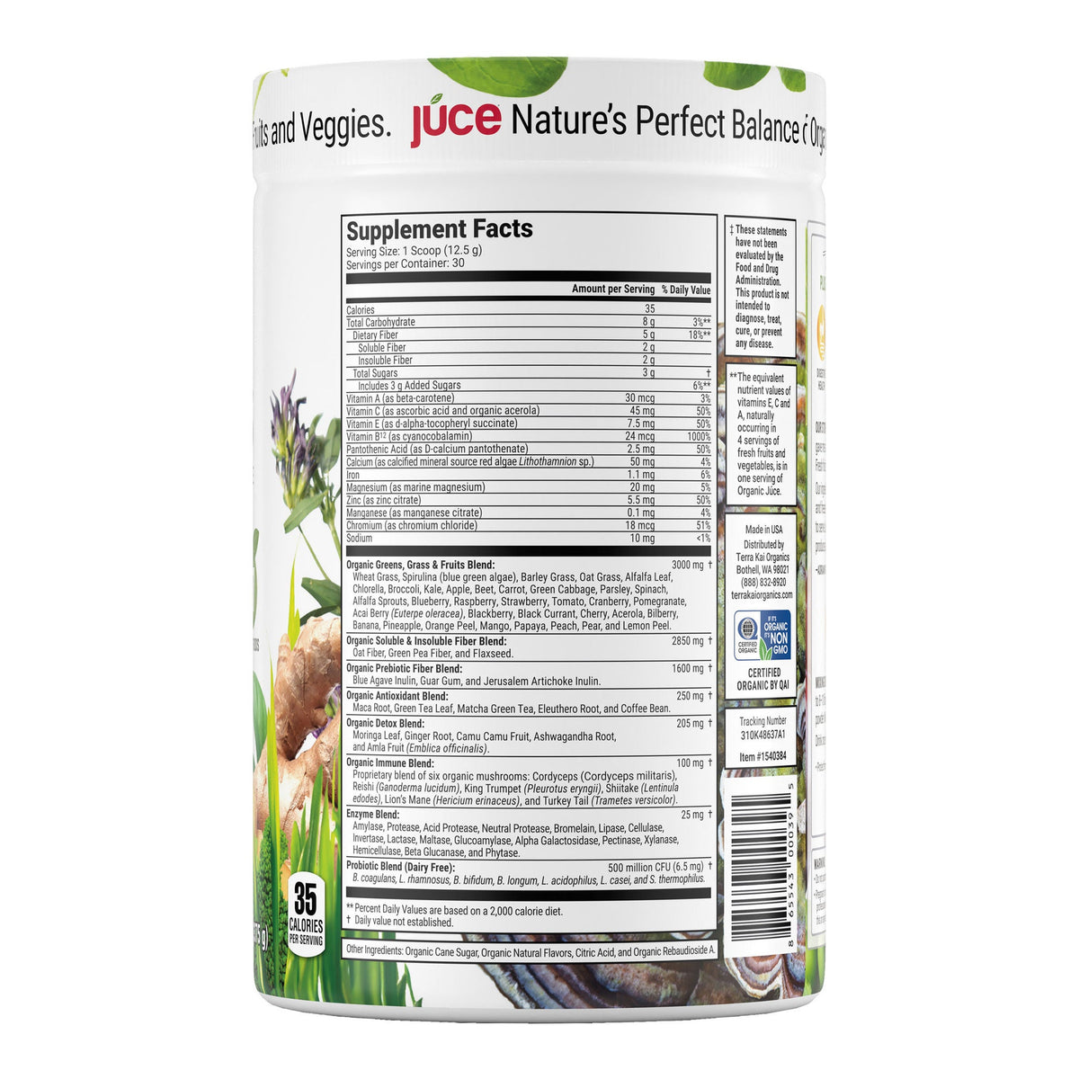 미국직구 Terra Kai USDA / Terra Kai USDA Organic Juce Super Greens Fruit and Veggie Powder, 13 2