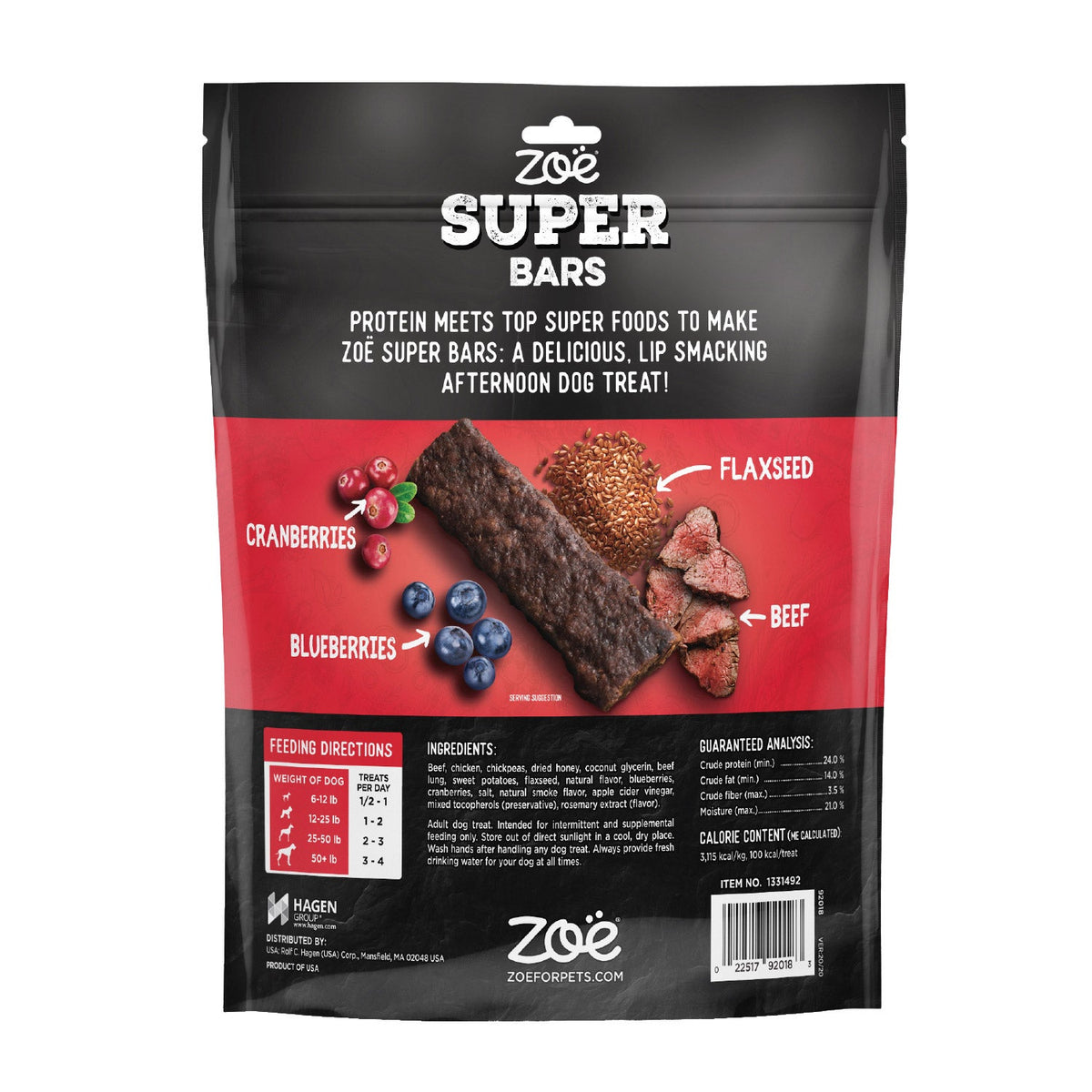 미국직구 펫용품 Zoe Super Bars Beef Recipe 2/2lb Bags