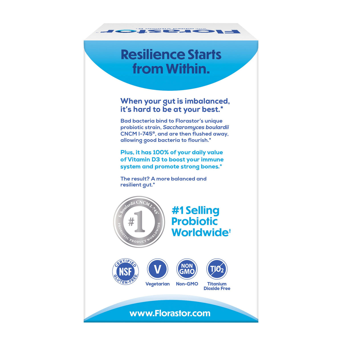 미국직구 플로라스토 유산균 Florastor Daily Probiotic with Vitamin D3, 120 Vegetarian Capsules