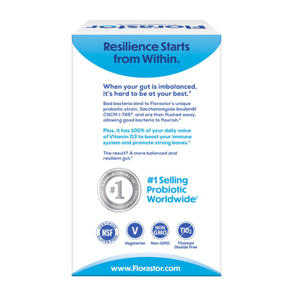 미국직구 플로라스토 유산균 Florastor Daily Probiotic with Vitamin D3, 120 Vegetarian Capsules