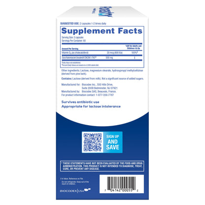 미국직구 플로라스토 유산균 Florastor Daily Probiotic with Vitamin D3, 120 Vegetarian Capsules