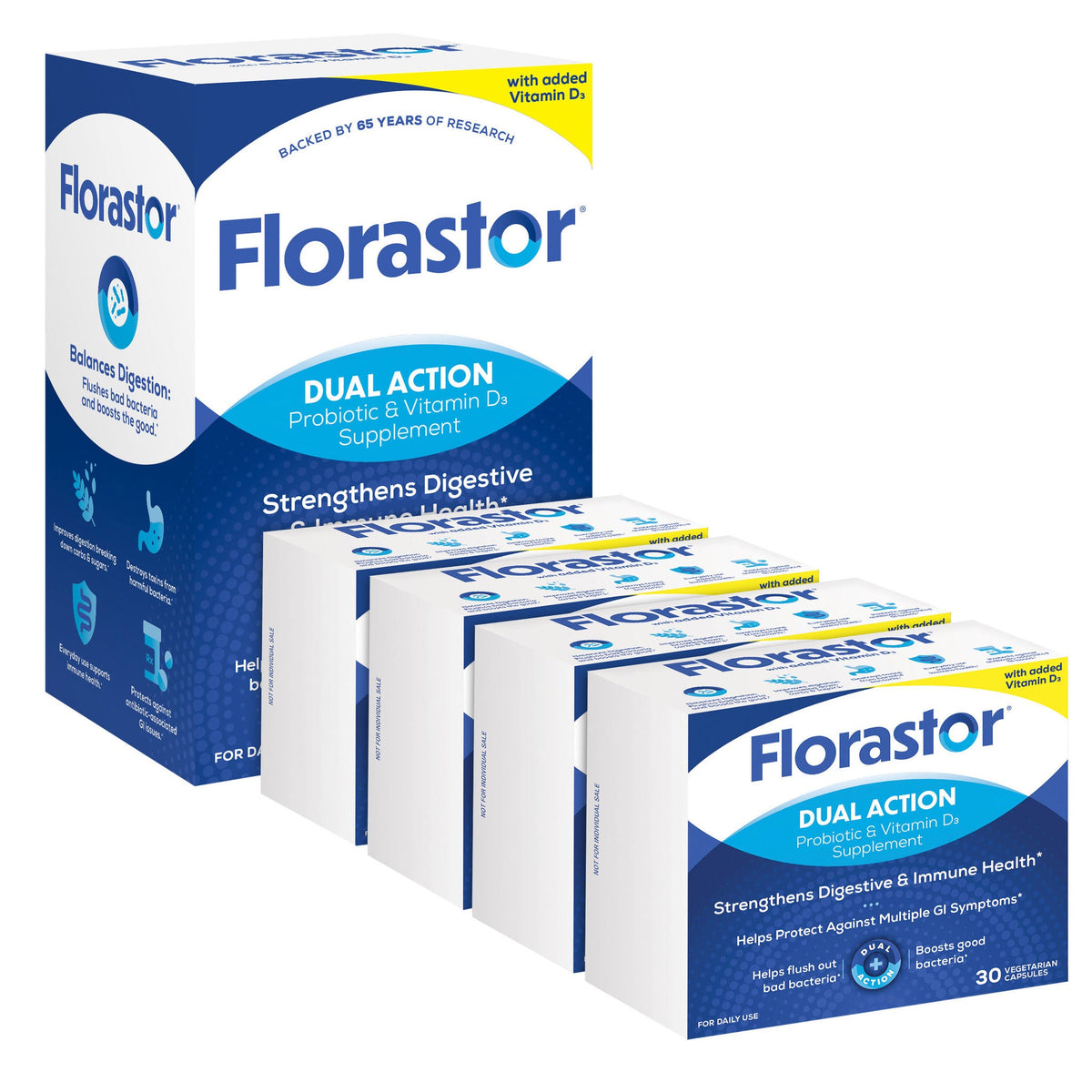 미국직구 플로라스토 유산균 Florastor Daily Probiotic with Vitamin D3, 120 Vegetarian Capsules