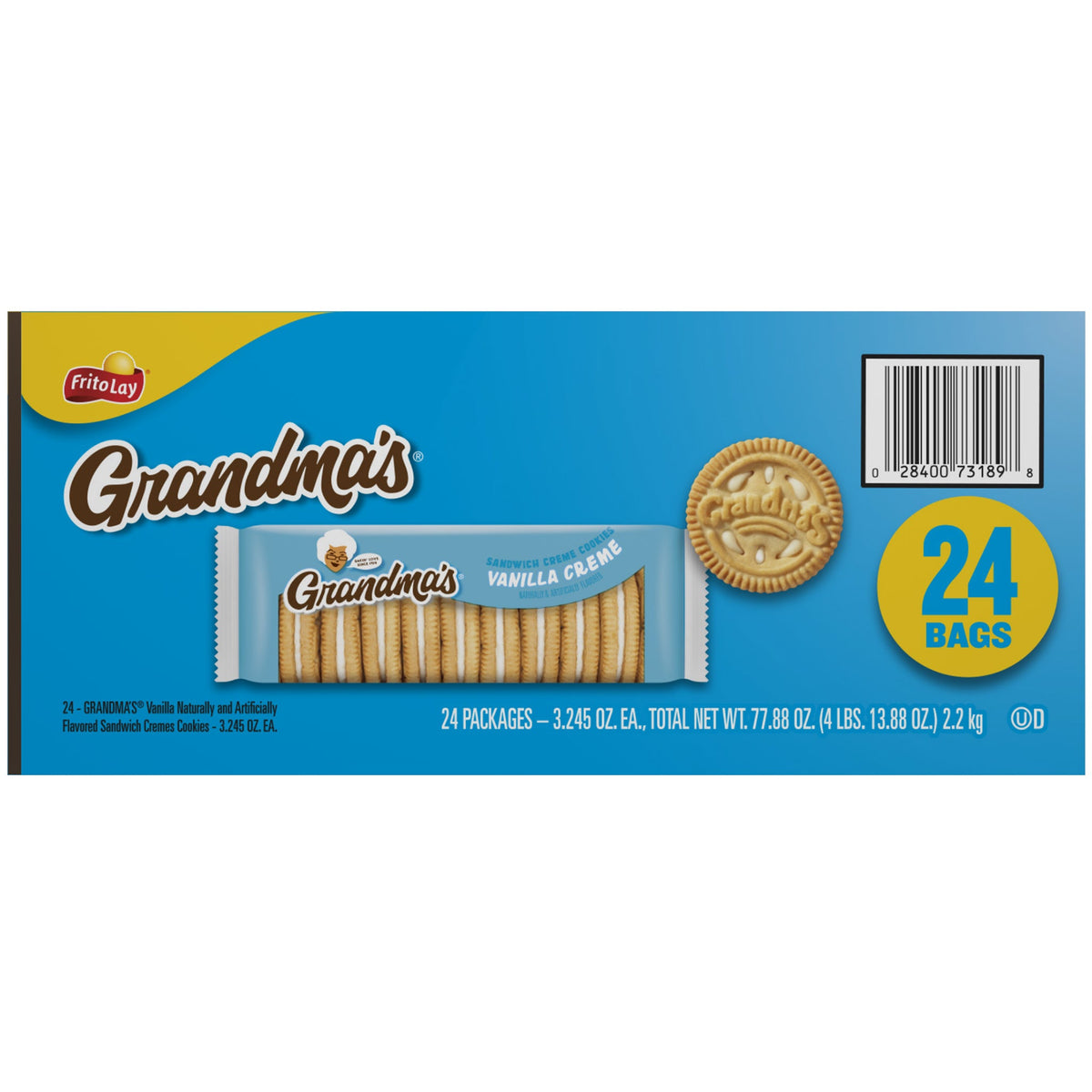 미국직구 닐라 Grandma's Sandwich Creme Cookies, Va, 3.245 oz, 24 ct