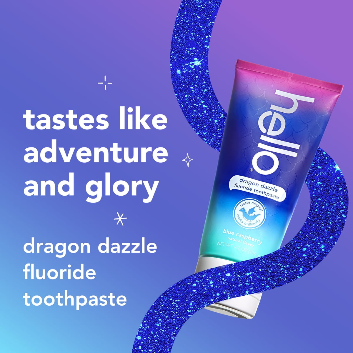 미국직구 hello Dragon Dazzle 119g / hello Dragon Dazzle Kids Toothpaste with Fluoride, Blue Ra 3