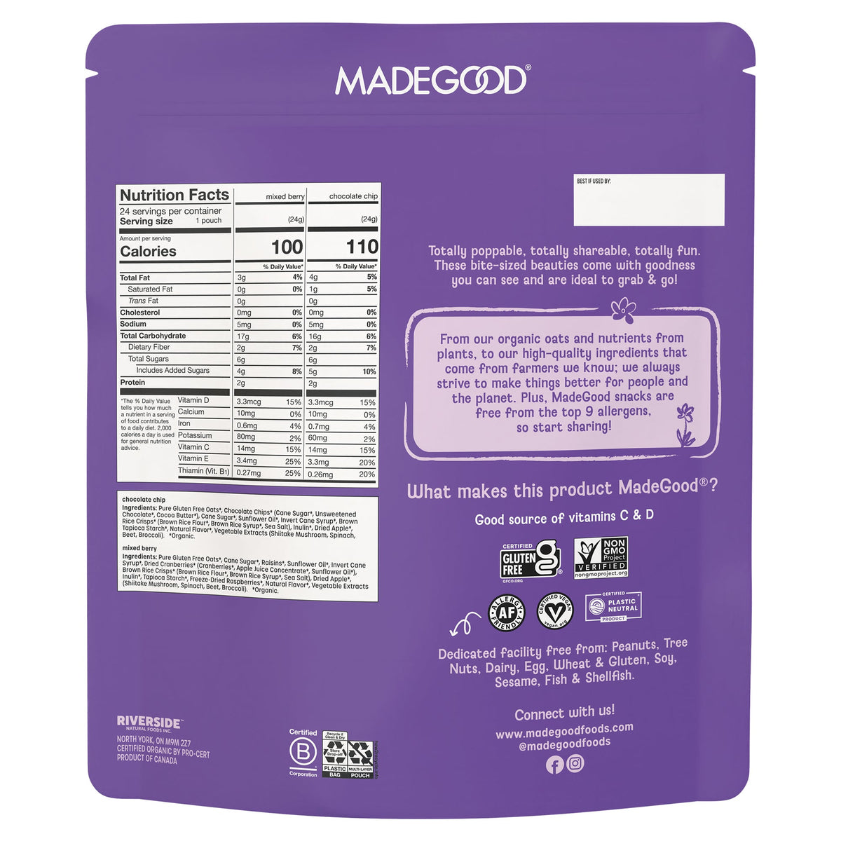 미국직구 MadeGood Granola Minis, Variety Pack, 0.85 oz, 24 ct