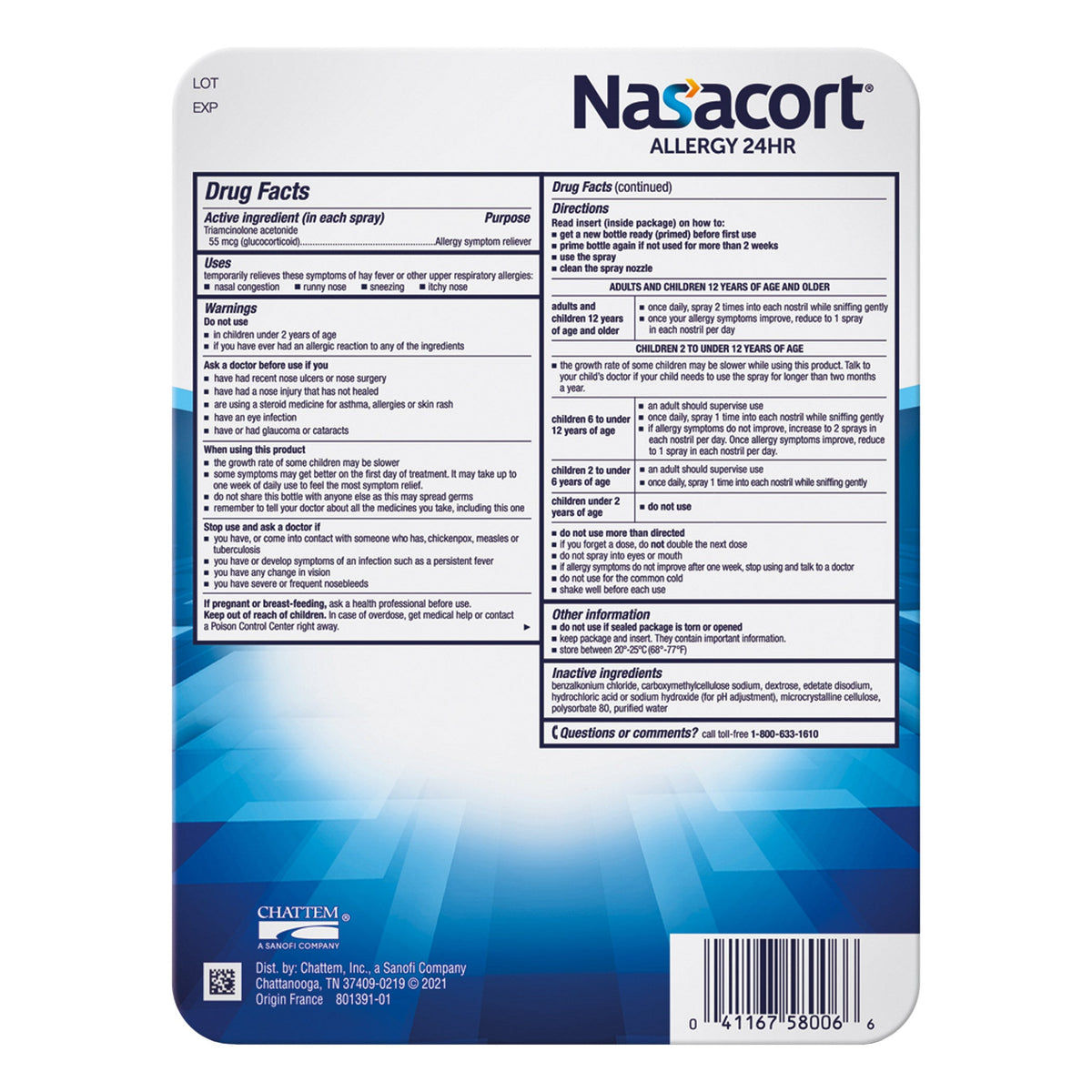 미국직구 나자코트 알레르기약 Nasacort Allergy 24 HR, 480 Metered Sprays